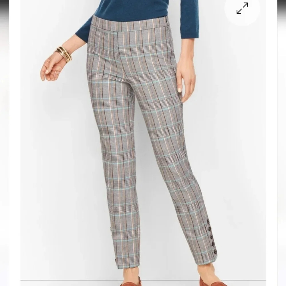 Talbots Chatham Button Hem Ankle Pants - Macintosh Plaid NWT